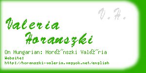 valeria horanszki business card